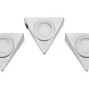 LED-Unterbauleuchte Dreieck 3er-Set Silber 3 W EEK: G