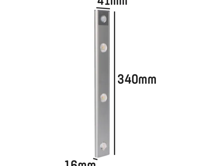 LED-Unterbauleuchte Pir Sensor 75 lm 3000-6000 K CCT+ RGB 34 cm Silber