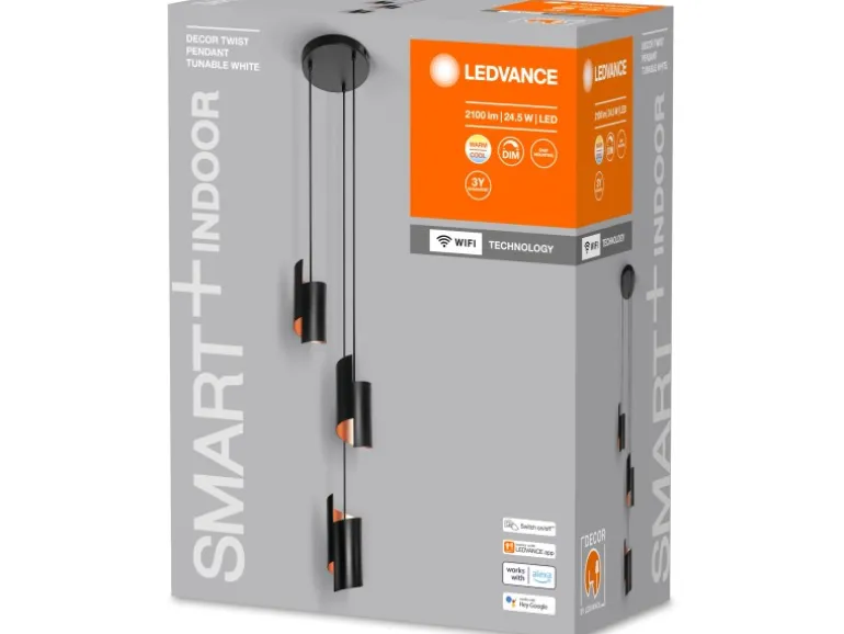 Ledvance Smart+ WiFi Pendelleuchte Decor Twist Hängend Schwarz 150 cm