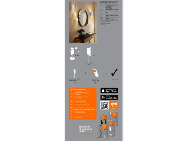 Ledvance Smart+ WiFi Tischlampe Decor Twist Weiß 39,2 cm