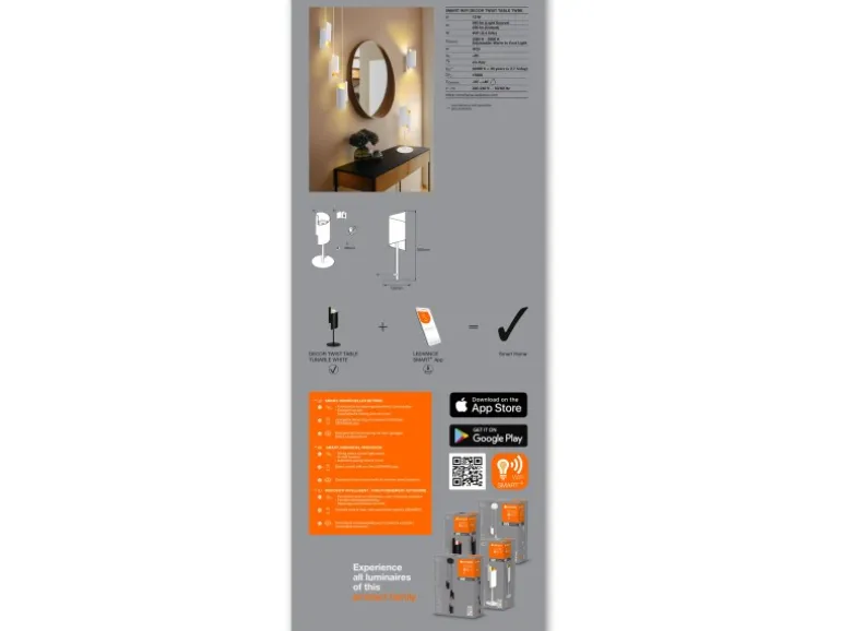 Ledvance Smart+ WiFi Tischlampe Decor Twist Tisch Schwarz 39,2 cm