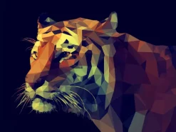 Leinwandbild Colourful Tiger 84 cm x 116 cm