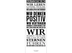 Leinwandbild Hausordnung I 27 cm x 77 cm