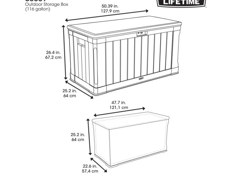 Lifetime Gartenbox 128 cm x 64 cm x 67 cm Dunkelbraun