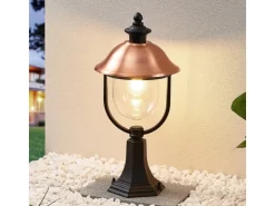 Lindby Außenleuchte Laterne Clint 9630100 Spritzwassergeschützt Retro Vintage Antik in Kupfer aus Aluminium 1-flammig E27