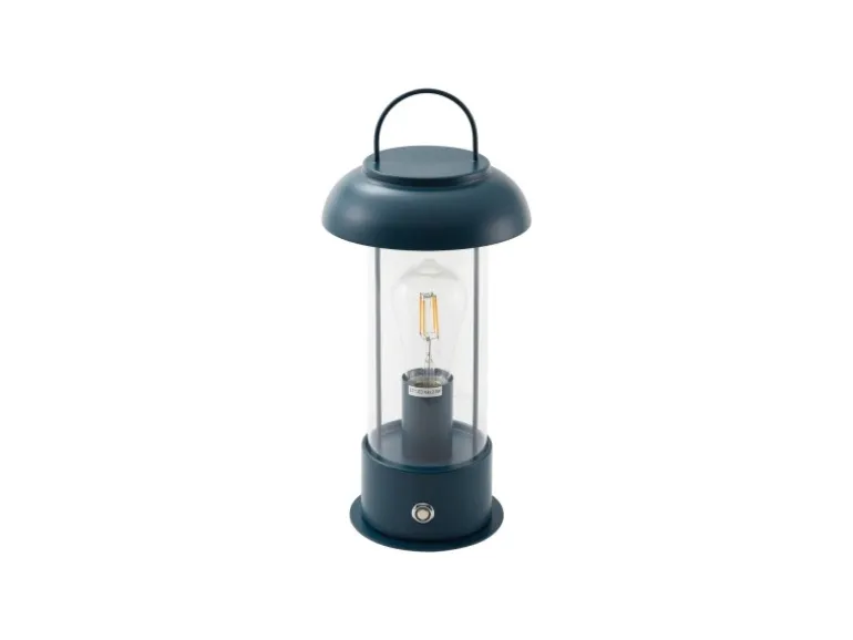 Lindby Laterne Yvette 10019858 Dimmbar Spritzwassergeschützt Modern in Blau aus Metall 1-flammig E27