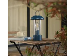 Lindby Laterne Yvette 10019858 Dimmbar Spritzwassergeschützt Modern in Blau aus Metall 1-flammig E27