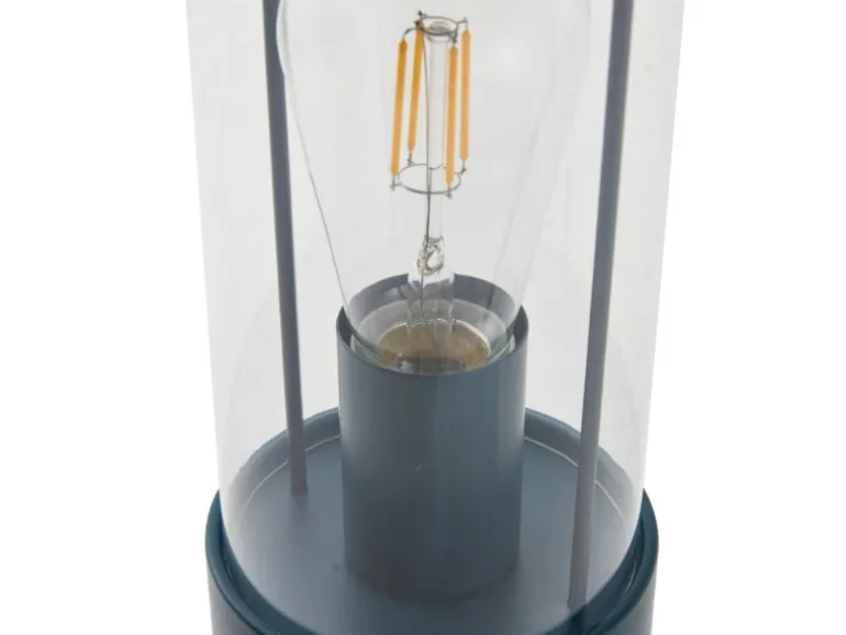 Lindby Laterne Yvette 10019858 Dimmbar Spritzwassergeschützt Modern in Blau aus Metall 1-flammig E27