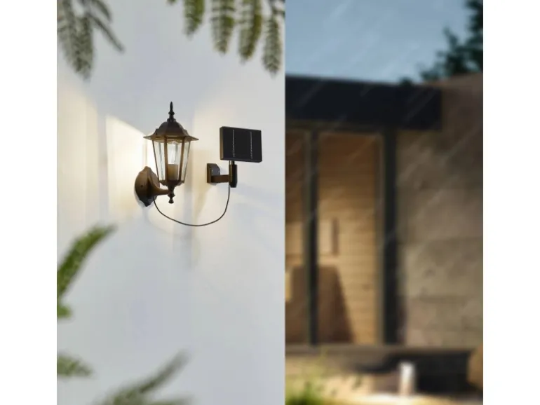 Lindby LED Solarleuchte Außen Laterne Sayata 10020118 Spritzwassergeschützt Modern in Schwarz aus Aluminium 1-flammig