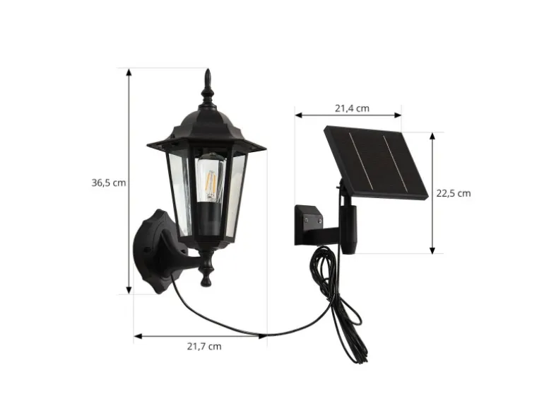 Lindby LED Solarleuchte Außen Laterne Sayata 10020118 Spritzwassergeschützt Modern in Schwarz aus Aluminium 1-flammig