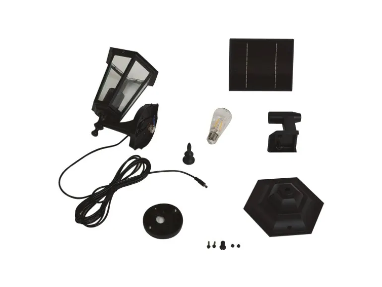 Lindby LED Solarleuchte Außen Laterne Sayata 10020118 Spritzwassergeschützt Modern in Schwarz aus Aluminium 1-flammig
