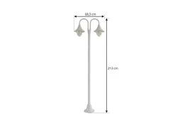 Lindby Mastleuchte Außen Laterne Madea 10034012 Spritzwassergeschützt Modern in Weiß aus Aluminium 2-flammig E27