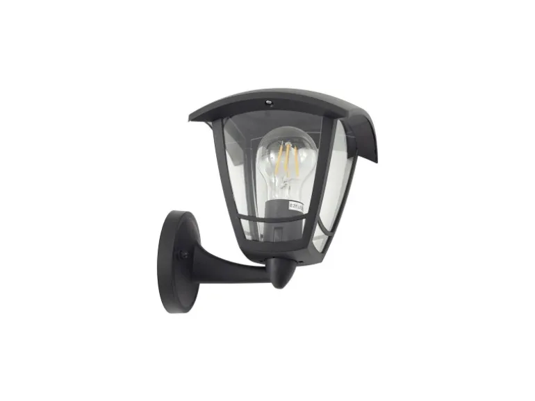 Lindby Wandleuchte Außen Laterne Isidoro 10025889 Spritzwassergeschützt Modern in Schwarz 1-flammig E27