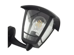 Lindby Wandleuchte Außen Laterne Isidoro 10025889 Spritzwassergeschützt Modern in Schwarz 1-flammig E27