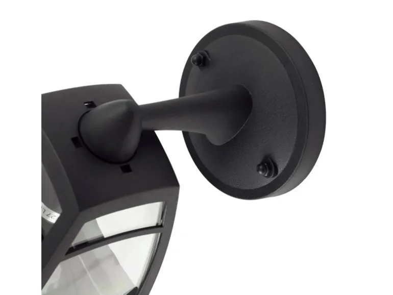 Lindby Wandleuchte Außen Laterne Isidoro 10025889 Spritzwassergeschützt Modern in Schwarz 1-flammig E27
