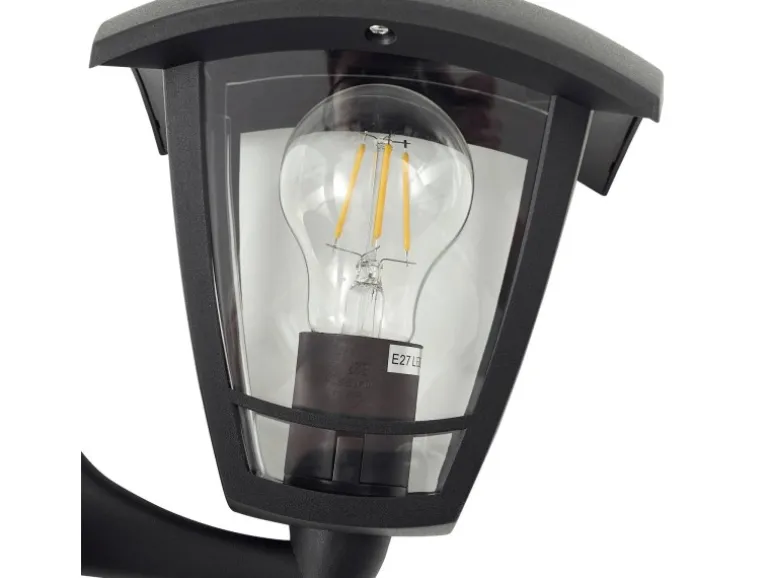 Lindby Wandleuchte Außen Laterne Isidoro 10025889 Spritzwassergeschützt Modern in Schwarz 1-flammig E27