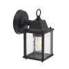 Lindby Wandleuchte Außen Laterne Rurik 10025848 Spritzwassergeschützt Landhaus Vintage Rustikal in Schwarz aus Aluminium 1-flammig E27