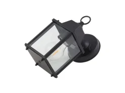 Lindby Wandleuchte Außen Laterne Rurik 10025848 Spritzwassergeschützt Landhaus Vintage Rustikal in Schwarz aus Aluminium 1-flammig E27