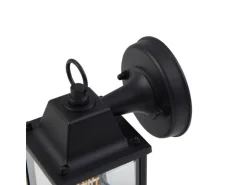 Lindby Wandleuchte Außen Laterne Rurik 10025848 Spritzwassergeschützt Landhaus Vintage Rustikal in Schwarz aus Aluminium 1-flammig E27