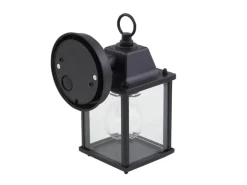 Lindby Wandleuchte Außen Laterne Rurik 10025848 Spritzwassergeschützt Landhaus Vintage Rustikal in Schwarz aus Aluminium 1-flammig E27
