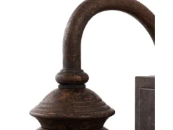 Lindby Wandleuchte Außen Laterne Zayn 10036407 Retro Vintage Antik in Braun aus Aluminium 1-flammig E27