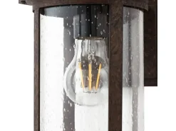 Lindby Wandleuchte Außen Laterne Zayn 10036407 Retro Vintage Antik in Braun aus Aluminium 1-flammig E27