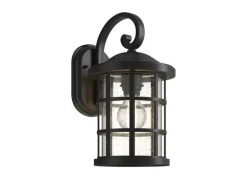 Lindby Wandleuchte Außen Laterne Ankea 9624761 Retro Vintage Antik in Schwarz 1-flammig E27