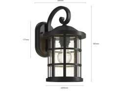 Lindby Wandleuchte Außen Laterne Ankea 9624761 Retro Vintage Antik in Schwarz 1-flammig E27