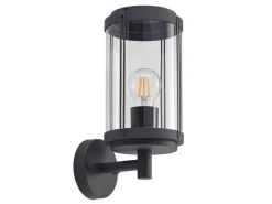 Lindby Wandleuchte Außen Laterne Ojali 9926007 Spritzwassergeschützt Modern in Schwarz aus Aluminium 1-flammig E27