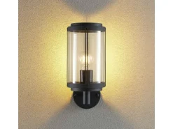 Lindby Wandleuchte Außen Laterne Ojali 9926007 Spritzwassergeschützt Modern in Schwarz aus Aluminium 1-flammig E27