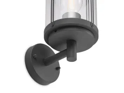 Lindby Wandleuchte Außen Laterne Ojali 9926007 Spritzwassergeschützt Modern in Schwarz aus Aluminium 1-flammig E27