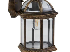 Lindby Wandleuchte Außen Laterne Adelisa 10025849 Spritzwassergeschützt Landhaus Vintage Rustikal in Bronze aus Aluminium 1-flammig E27