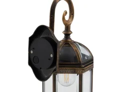 Lindby Wandleuchte Außen Laterne Adelisa 10025849 Spritzwassergeschützt Landhaus Vintage Rustikal in Bronze aus Aluminium 1-flammig E27