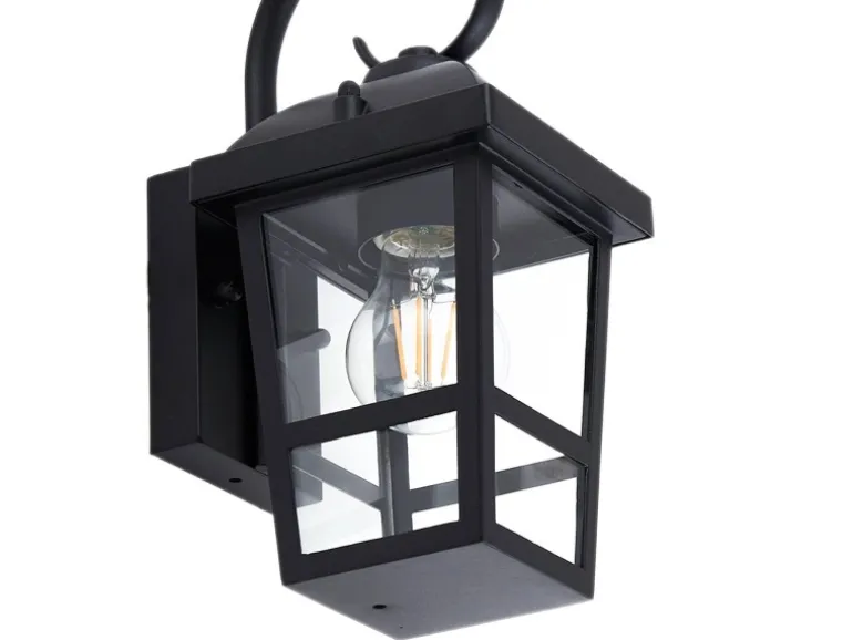 Lindby Wandleuchte Außen Laterne Eloane 10025926 Spritzwassergeschützt Modern in Schwarz aus Edelstahl 1-flammig E27