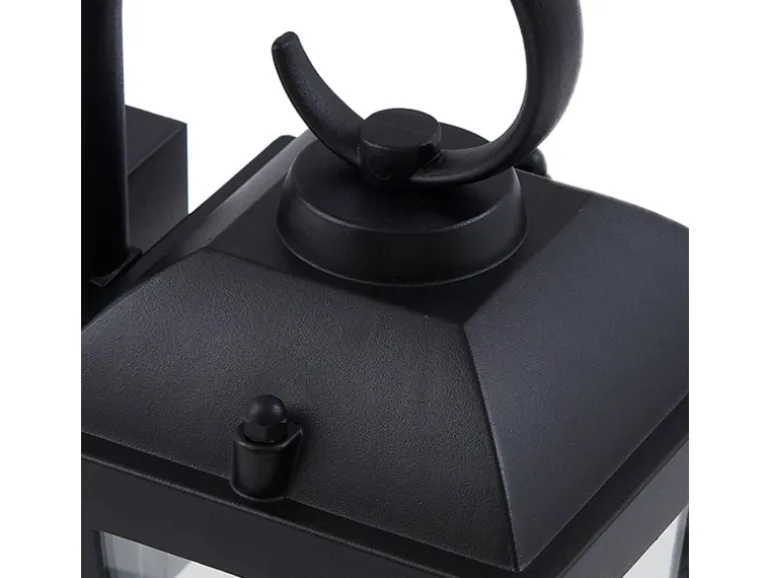 Lindby Wandleuchte Außen Laterne Eloane 10025926 Spritzwassergeschützt Modern in Schwarz aus Edelstahl 1-flammig E27