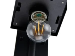 Lindby Wandleuchte Außen Laterne Eloane 10025926 Spritzwassergeschützt Modern in Schwarz aus Edelstahl 1-flammig E27