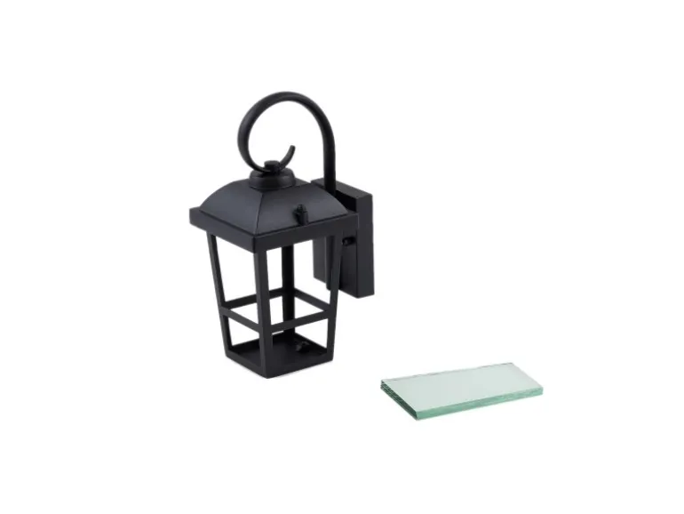 Lindby Wandleuchte Außen Laterne Eloane 10025926 Spritzwassergeschützt Modern in Schwarz aus Edelstahl 1-flammig E27