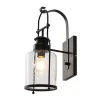 Lindby Wandleuchte Wandlampe Innen Laterne Rozalie 9624813 Retro Vintage Antik in Schwarz aus Metall 1-flammig E27 Flurleuchte