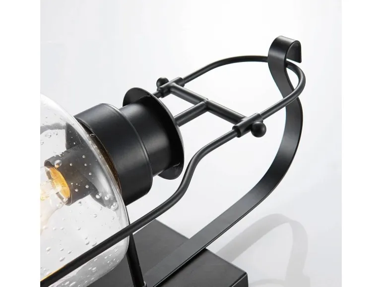 Lindby Wandleuchte Wandlampe Innen Laterne Rozalie 9624813 Retro Vintage Antik in Schwarz aus Metall 1-flammig E27 Flurleuchte