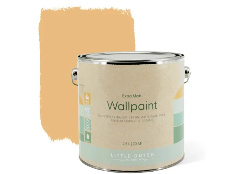 Little Dutch Wandfarbe Faded Ochre Ockergelb Extra Matt 2,5 l