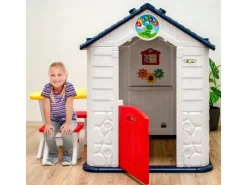 LittleTom Garten-Kinderspielhaus mit Tisch und zwei Stühlen