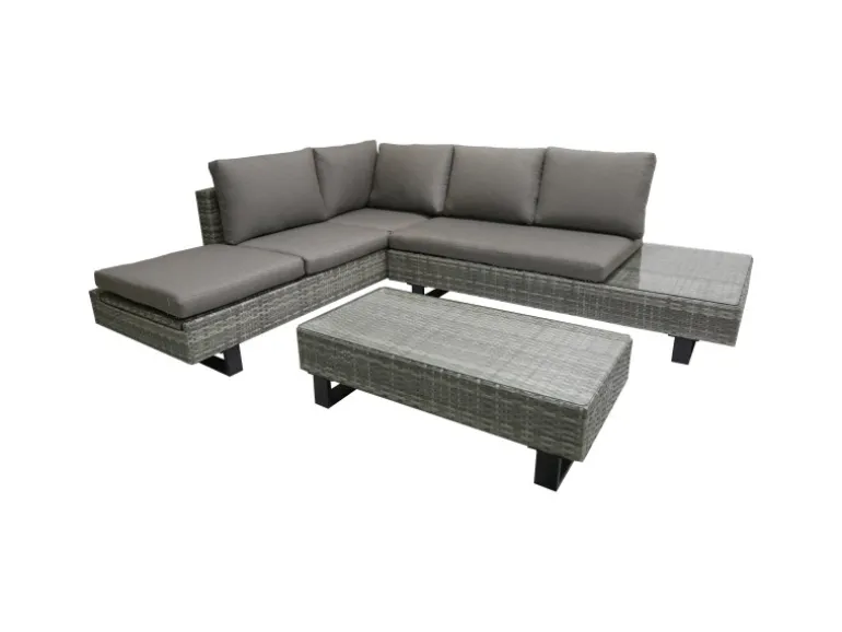 Lounge-Eckgruppe Cadiz 3-teilig Grau