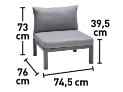 Lounge-Sessel Bonlee aus Aluminium Grau