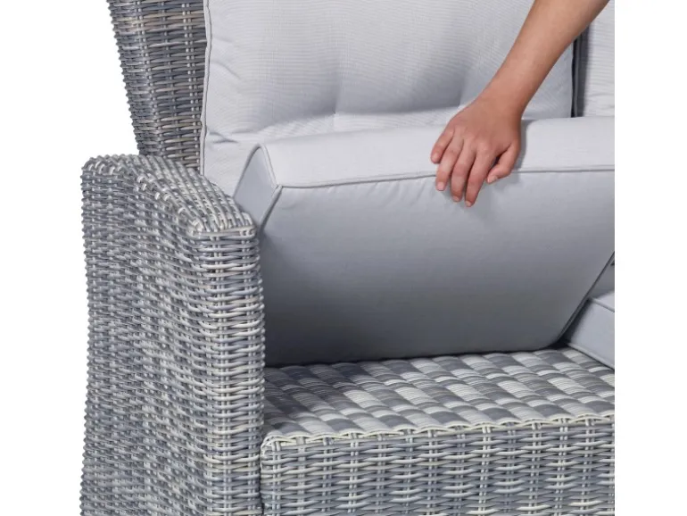 Lounge-Set mit Esstisch Vermont 6-teilig aus Polyrattan Wave Cliff