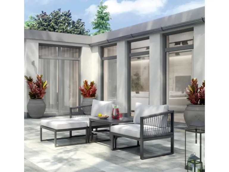 Lounge-Set Willa 4-teilig aus Aluminium Anthrazit