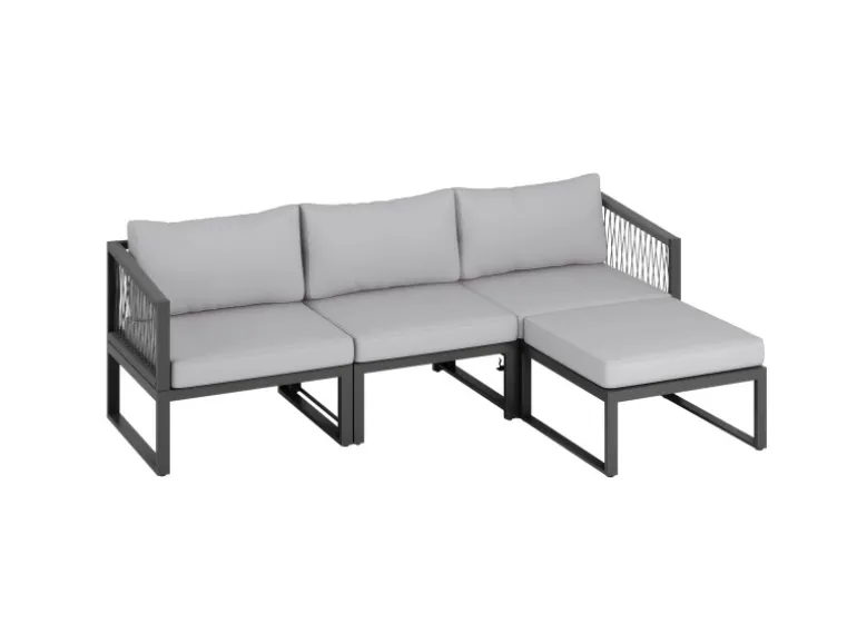 Lounge-Set Willa 4-teilig aus Aluminium Anthrazit