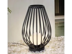 Lucande Laterne Marrin 10025952 Spritzwassergeschützt Modern in Schwarz aus Metall 1-flammig E27