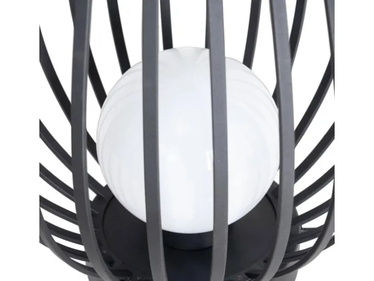 Lucande Laterne Marrin 10025952 Spritzwassergeschützt Modern in Schwarz aus Metall 1-flammig E27