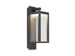 Lucande LED Wandleuchte Außen Laterne Ferdinand 9619149 Spritzwassergeschützt Modern in Alu aus Aluminium 1-flammig