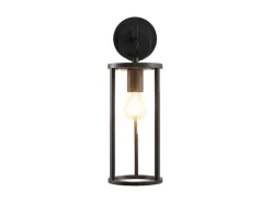 Lucande Wandleuchte Außen Laterne Emmeline 9616162 Spritzwassergeschützt Modern in Schwarz aus Aluminium 1-flammig E27